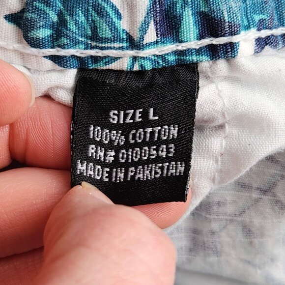 Another Hype Piece Pants Mens Large Blue Floral AHP Hawaiian Ripstop Joggers - Picture 12 of 13